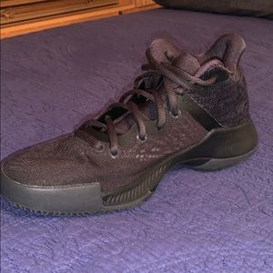 Black adidas basketball shoes